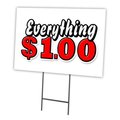 Signmission Everything 1 Dollar Yard Sign & Stake outdoor plastic coroplast window, C-1824 Everything 1 Dollar C-1824 Everything 1 Dollar